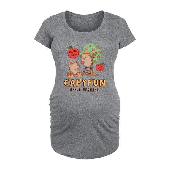 CapyFun - Apple Orchard - Women's Maternity Scoop Neck Graphic T-Shirt