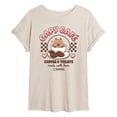 thumbnail image 1 of CapyFun - Capybara Cafe - Juniors Oversized Graphic T-Shirt, 1 of 4