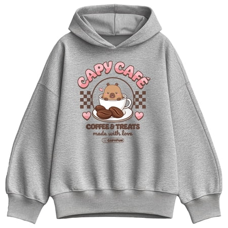 CapyFun - Capybara Cafe - Women's Oversized Fleece Hoodie Sweatshirt