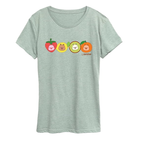 CapyFun - Capy Fruits Women's Short Sleeve Graphic T-Shirt