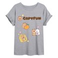 thumbnail image 1 of CapyFun - Capybara Icons - Juniors Oversized Graphic T-Shirt, 1 of 4