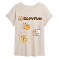 thumbnail image 1 of CapyFun - Capybara Icons - Juniors Oversized Graphic T-Shirt, 1 of 4