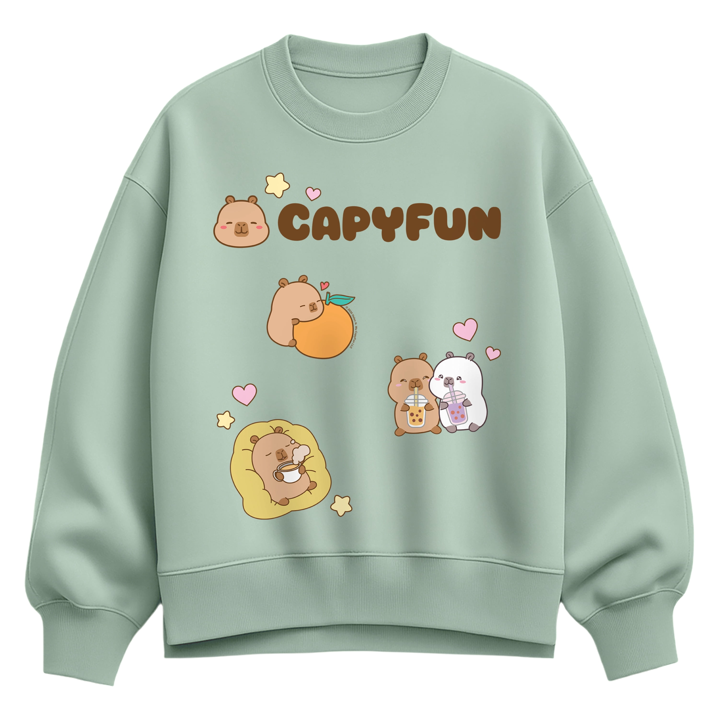 CapyFun - Capybara Icons - Women's Oversized Fleece Crew Sweatshirt ...