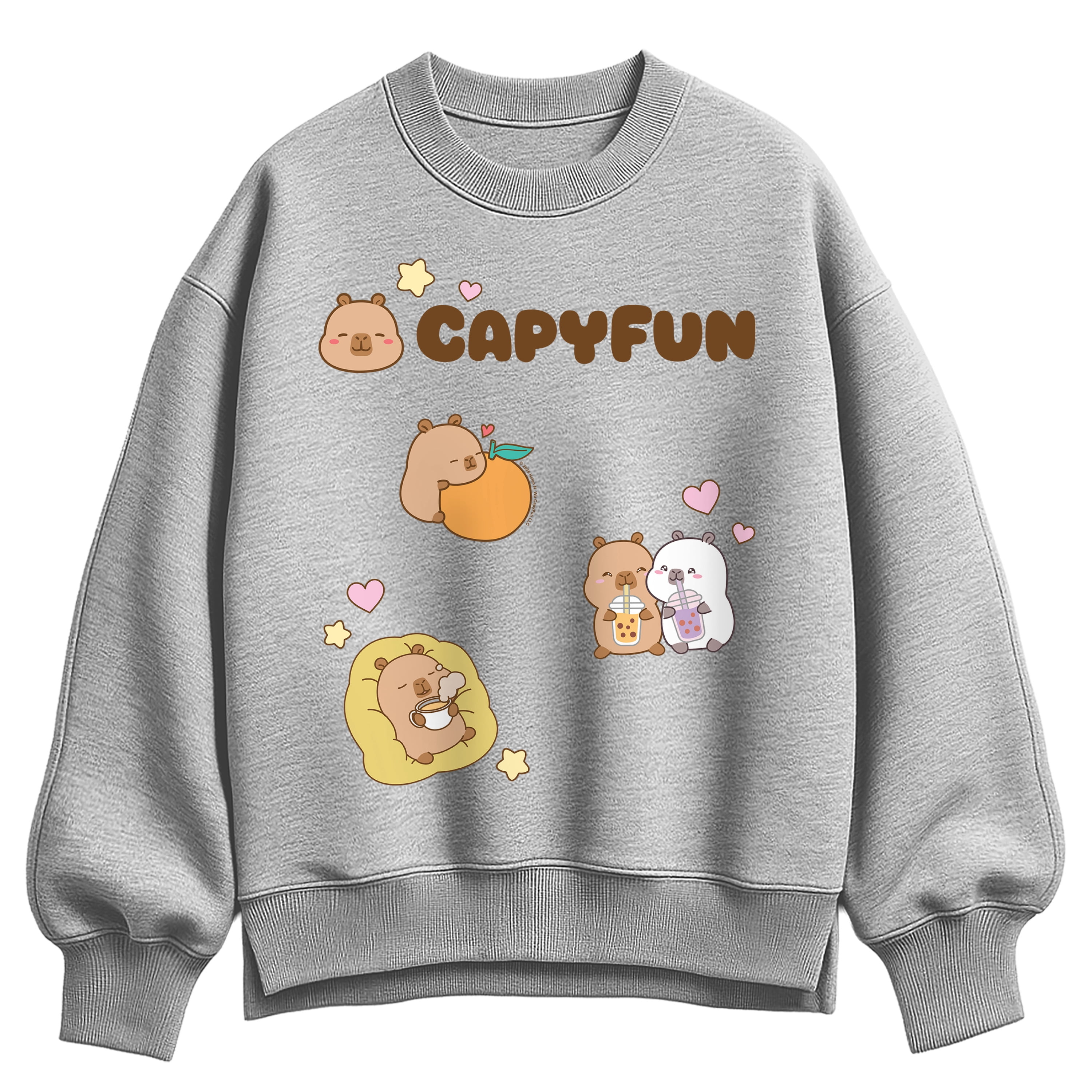 CapyFun - Capybara Icons - Women's Oversized Fleece Crew Sweatshirt ...