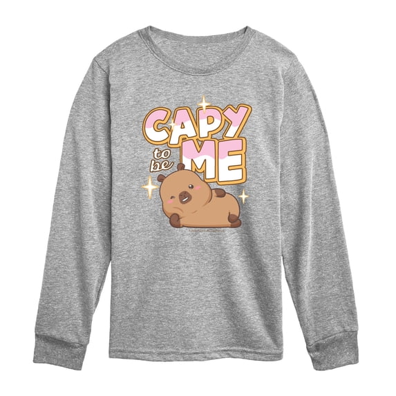 CapyFun - Capybara Capy To Be Me - Toddler Boys Long Sleeve Graphic T-Shirt