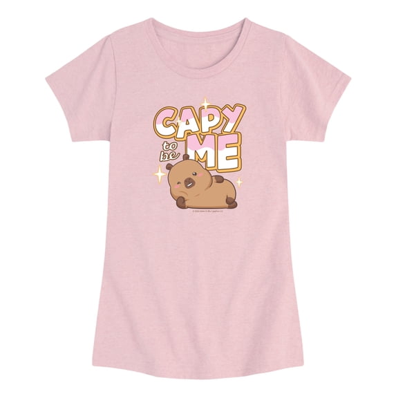 CapyFun - Capybara Capy To Be Me - Toddler Girls Fitted Short Sleeve T-Shirt