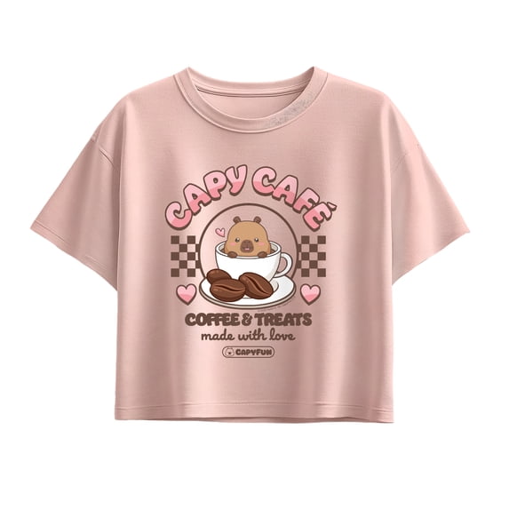 CapyFun - Capybara Capy Cafe - Youth Girls Boxy T-Shirt