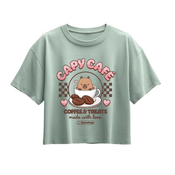 CapyFun - Capybara Capy Cafe - Youth Girls Boxy T-Shirt