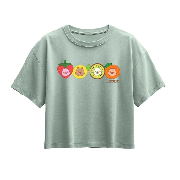 CapyFun - Capybara Capy Fruits - Youth Girls Boxy T-Shirt