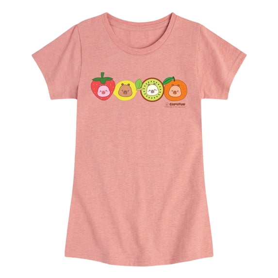 CapyFun - Capybara Capy Fruits - Youth Girls Fitted Short Sleeve T-Shirt