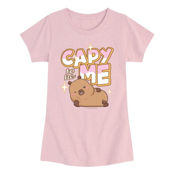CapyFun - Capybara Capy to be Me - Youth Girls Fitted Short Sleeve T-Shirt