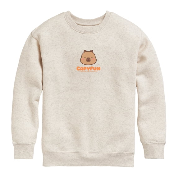 CapyFun - Capybara Logo - Youth Boys Crew Fleece Sweatshirt