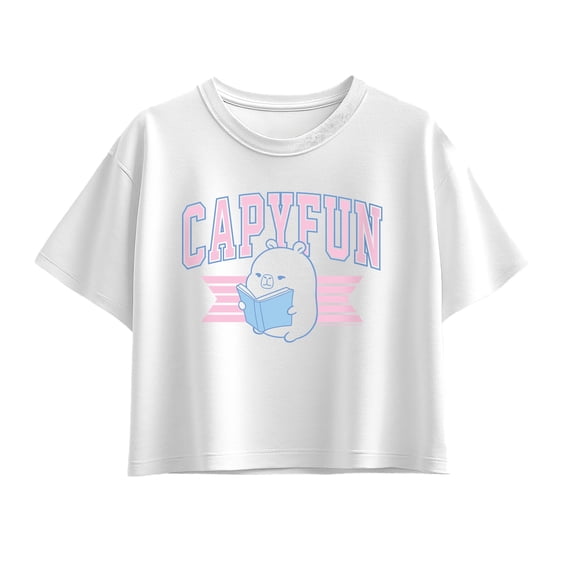 CapyFun - Capybara Reading - Youth Girls Boxy T-Shirt