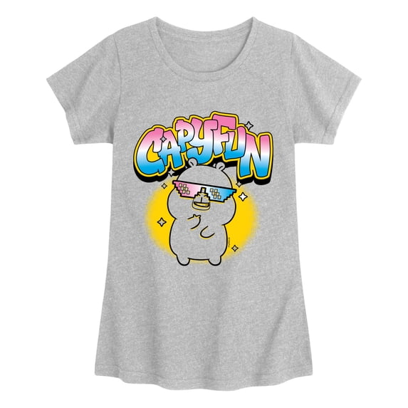 CapyFun - Grafitti Capybara Fitted Short Sleeve Graphic T-Shirt