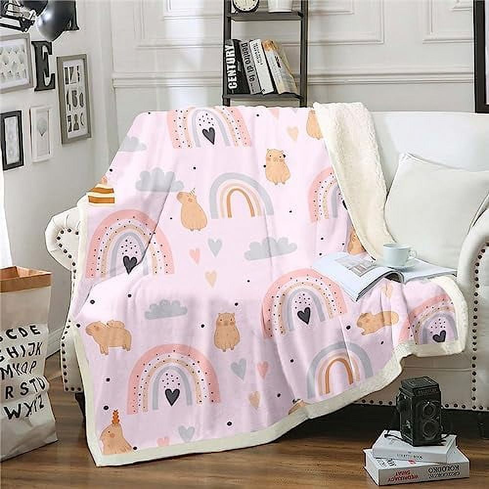 Capybara 40"X50" Fleece Blanket Girls Rainbow Throw Blanket Rodent  Animal Sherpa Blanket Kawaii Decor Capybara Lovers Home Decor Cute Stras  Cloud Flannel Blanket Iridescent Girl - Walmart.com