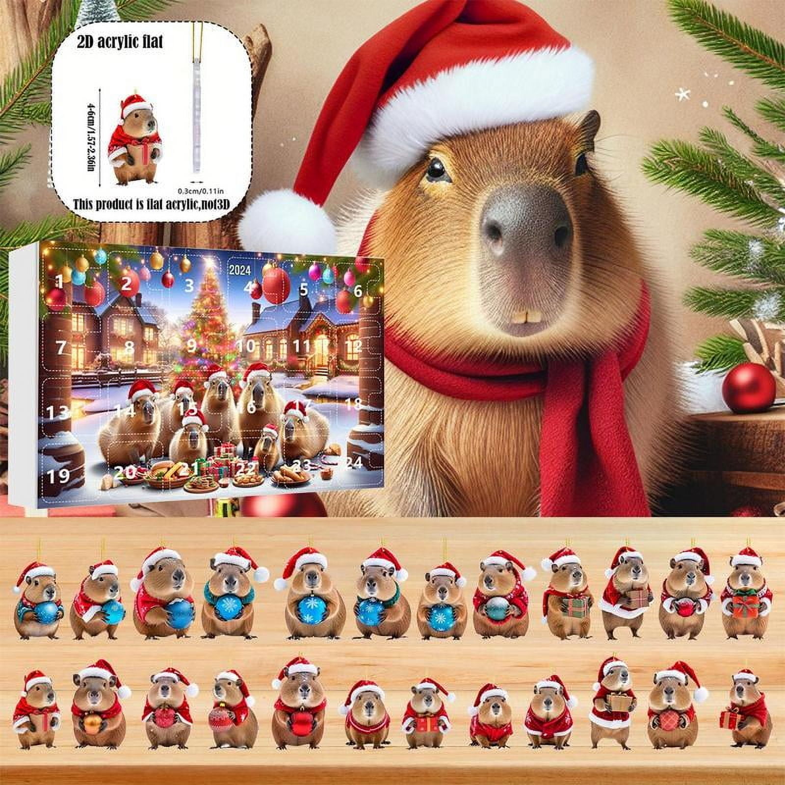 Capybara Advent Calendar 2025 24 Days Christmas Countdown Calendar 2D