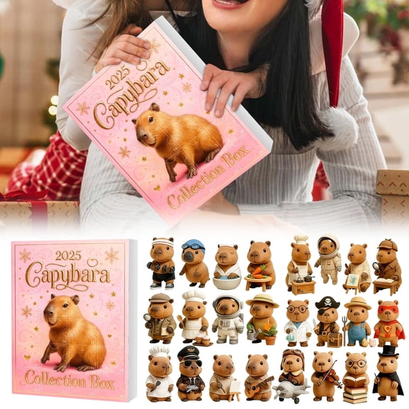 Capybara Advent Calendar 2025 Countdown Set 24 Day Calendar featuring Playful Capybaras and Surprises for Seasonal and Indoor Holiday Cheer