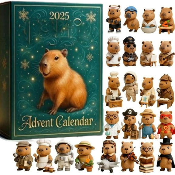 Capybara Advent Calendars 2025 | 24 Days Christmas Ornament Countdown Calendar with 2D Acrylic Cute Capybara Hanging Pendant Christmas Tree Decorations | Chill & Daily Surprises for Capybaras Lover