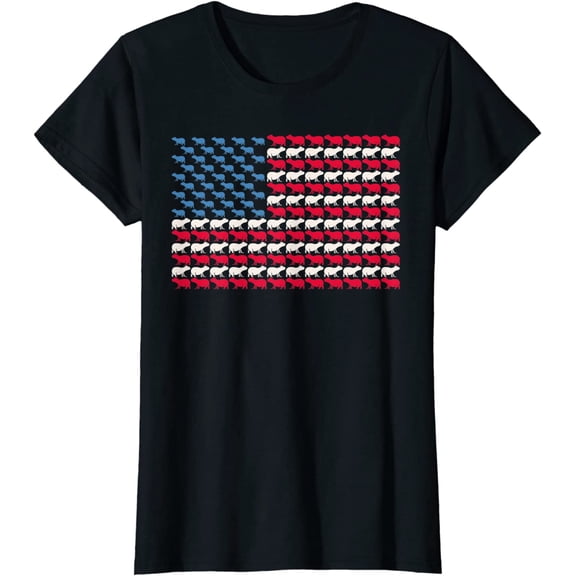 Capybara American Flag Mammal US 4th Of July Animal USA Gift T-Shirt