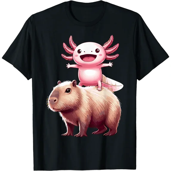 Capybara And Axolotl T-Shirt, Unisex T-Shirt - Walmart.com