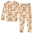 thumbnail image 1 of Capybara Animal Pattern Cotton Pajamas 2 Piece Set Sleepwear Soft and Comfortable Homewear Nightwear, 1 of 7