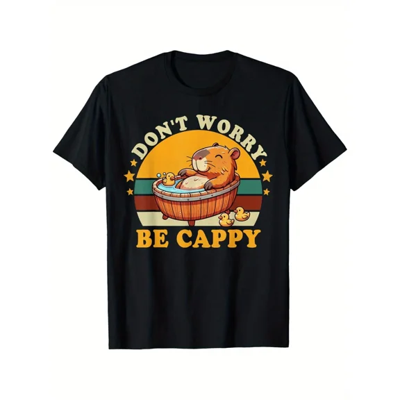 Capybara Animal Rodent Capybara Dont Be Worry Be Capy Funny T-Shirt, Loose