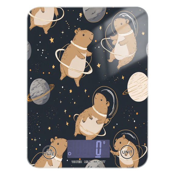 Capybara Astronauts Food Scale Digital Kitchen Scale Waterproof Grams Ounces lbs for For Baking and Cooking