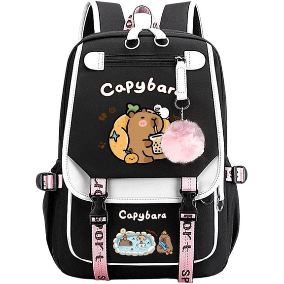 Capybara Backpack Cute Kapibara Laptop Travel Backpacks Large Capacity Waterproof Shoulders Hiking Daypacks Purple