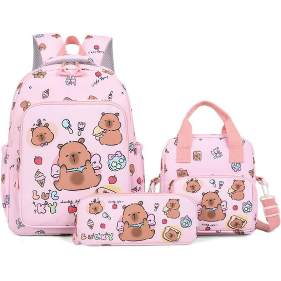 Capybara Backpack Kawaii Capibara 3 Set Bag Cute, Large-capacity Kawaii capybara bag, Captbara Bara Funny Backpack, Capibara Bags for Travel & Work, School