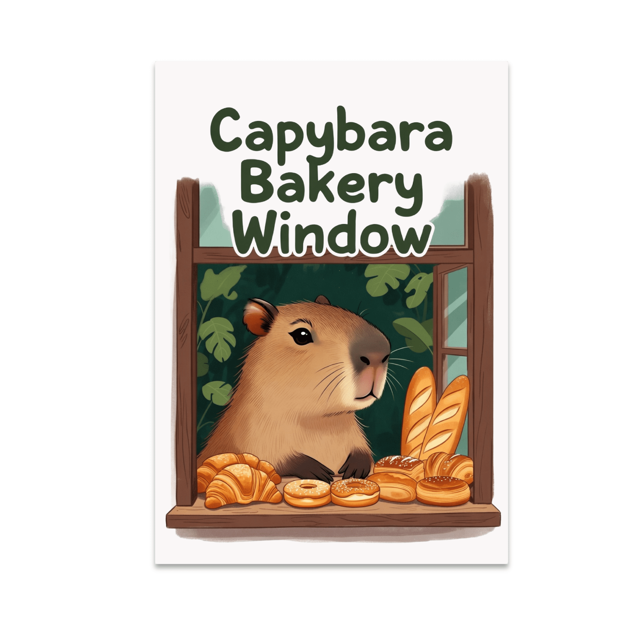 Capybara Bakery Window Scene - Capybara Enthusiast - 13x19 Poster Print ...