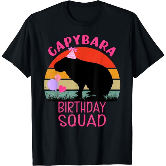 Capybara Birthday Squad Gifts for Women T-Shirt