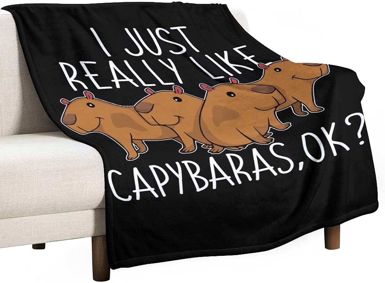 Capybara Blanket, Fannel Fleece Lightweight Microfiber Throw