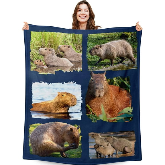 Capybara Blanket Gifts, 50"x40" Cute Capybara Animal Throw Blankets, Flannel Fuzzy Soft Plush Blanket for Teens Girls Boys, Gifts for Capybara Lovers, Throw Blanket for Sofa Bed Couch