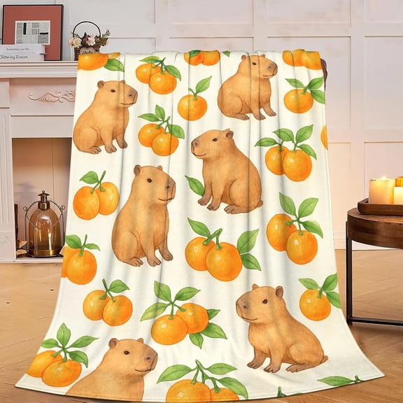 Capybara Blanket Super Soft Warm Fluffy Fleece Flannel Animal Blanket Cozy Fuzzy Plush Stuff Bedding Blankets Gifts for Women Users men Women Adults 50"X40"