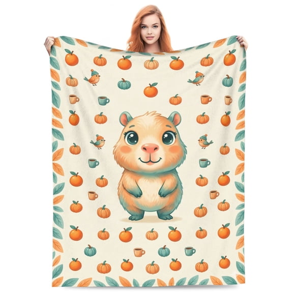 Capybara Blanket for Bedding, Valentine Day Gifts for Women Adults, Soft Cozy Flannel Throw for Couch 50x40