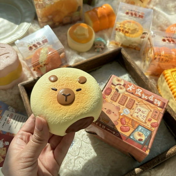 Capybara Bread Slow Rising Squishy, Anti Stress Ball for Adults, ASMR Sensory Fidget Squeeze Ball for Office Desk & Anxiety Relief