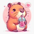 thumbnail image 1 of Capybara Bubble Tea Sticker, 1 of 4