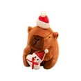 thumbnail image 1 of Capybara Charistmas Santa Hat Plush Toy, 4.72Inch Cute Soft Mini Stuffed Animals Plush, Christmas Birthday Gifts & Decorations, 1 of 5