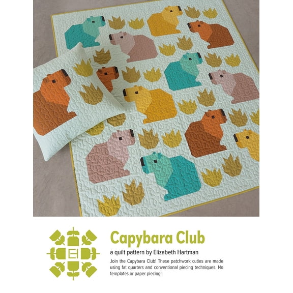 Capybara Club Quilt Pattern by Elizabeth Hartman
