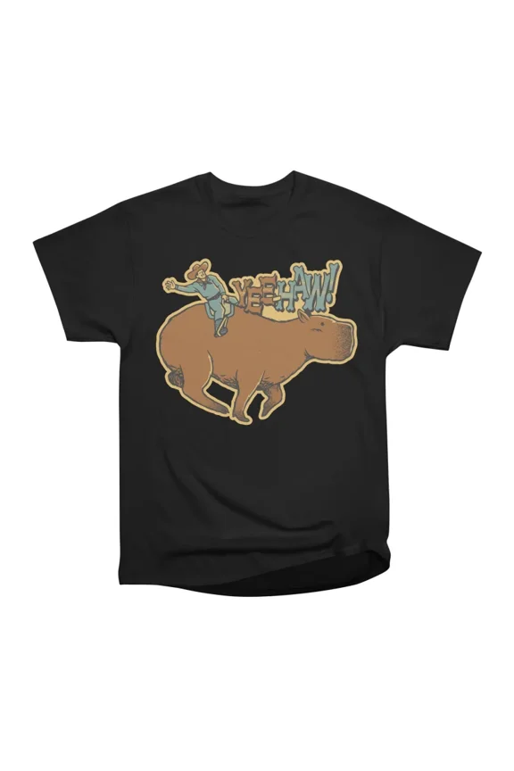 Capybara Cowboy Yee Haw by Tobe Fonseca T-Shirt Tee Gift For Him Merch For Her Apparel For