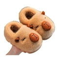 thumbnail image 1 of Capybara Cozy Slippers Winter Warm Indoor Slides With Non- Sole And Soft Coffee,39, 1 of 5