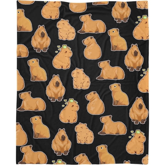 Capybara Cozy Throw Blanket – Aesthetic Animal Lover Blanket – Soft Home Decor Gift