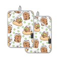thumbnail image 1 of Capybara Cucumber Pattern Pot Holder Set 2 Piece Non-Slip Oven Hot Pads Heat Resistant Durable 7x9.8in, 1 of 7