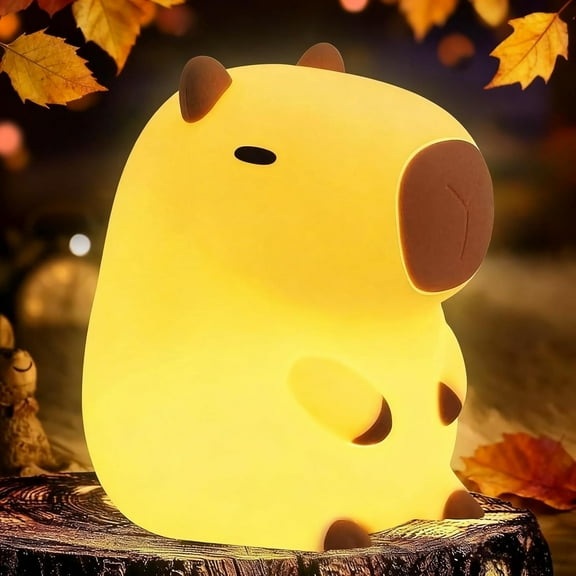Capybara Cute Night Light, Squishy Capybara Lamp Xmas Gifts Toys, Rechargeable LED Dimmable Silicone  Funny Light Up Capibar
