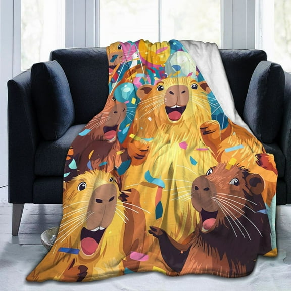Capybara Decor Throw Blanket Ultra Soft Cozy Decorative Flannel Blankets for Home Bed Couch Chair Travel 50x40