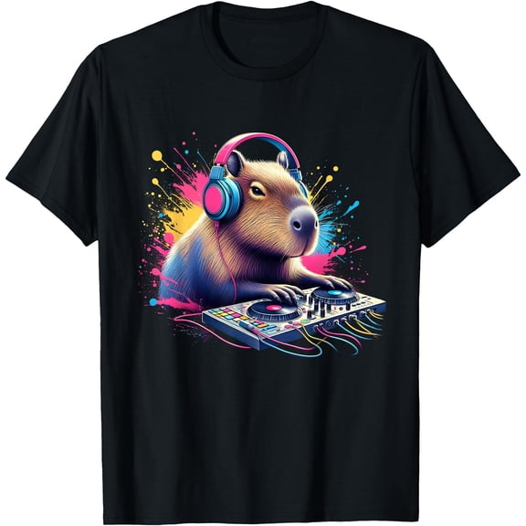 Capybara Dj Djing Edm Funky Dance Club T-Shirt