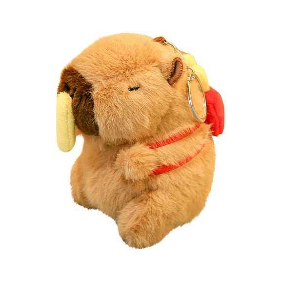 Capybara Doll Keychains Adorable Food Series Cartoon Keychain Cute Plush Toy Pendant Creative Small Gift For Kids Adult E