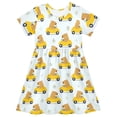 Capybara Driving Car Short Sleeve Dress A-Line Cute Midi Casual ...