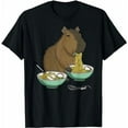 thumbnail image 1 of Capybara Eating Ramen Noodles Anime T-Shirt, 1 of 5