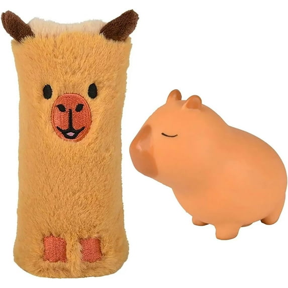 Capybara Fidget Set of 2 - Plush Water Wiggler Trick Snake - Doh Ball Sensory Toys (Random Colors)